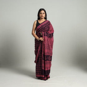 Pink Bagh Print Cotton Saree Online from Madhya Pradesh 