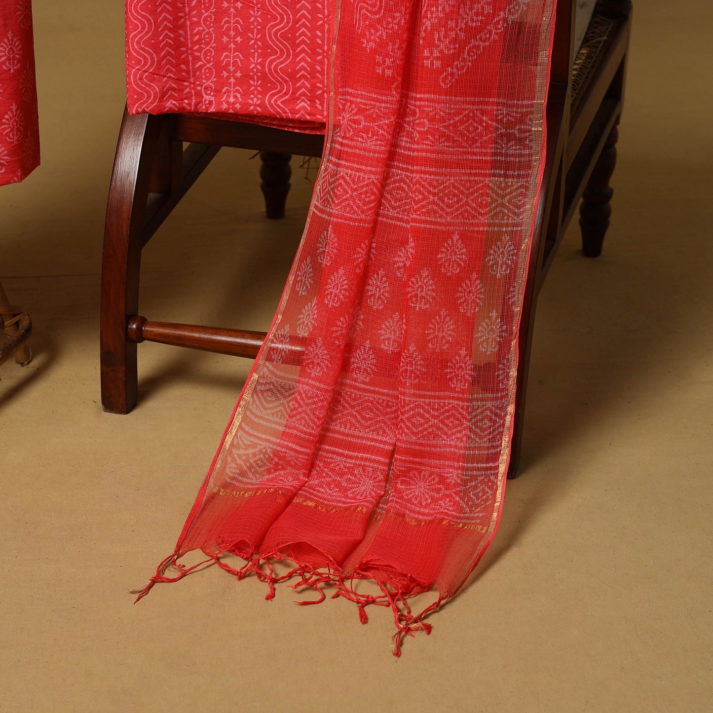 Natural dyed bagru cotton 3pc unstitched dress material 10