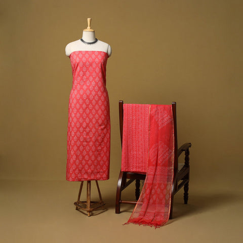 Natural dyed bagru cotton 3pc unstitched dress material 10