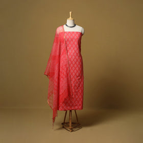 Natural dyed bagru cotton 3pc unstitched dress material 10