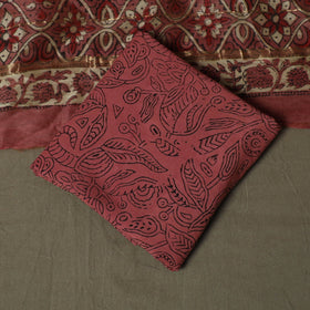 Natural dyed block print maheshwari silk vanaspati bagru