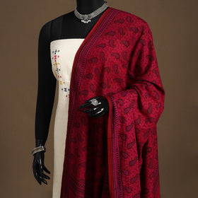 Pink Natural Dyed Cotton Block Print Bagh Dupatta