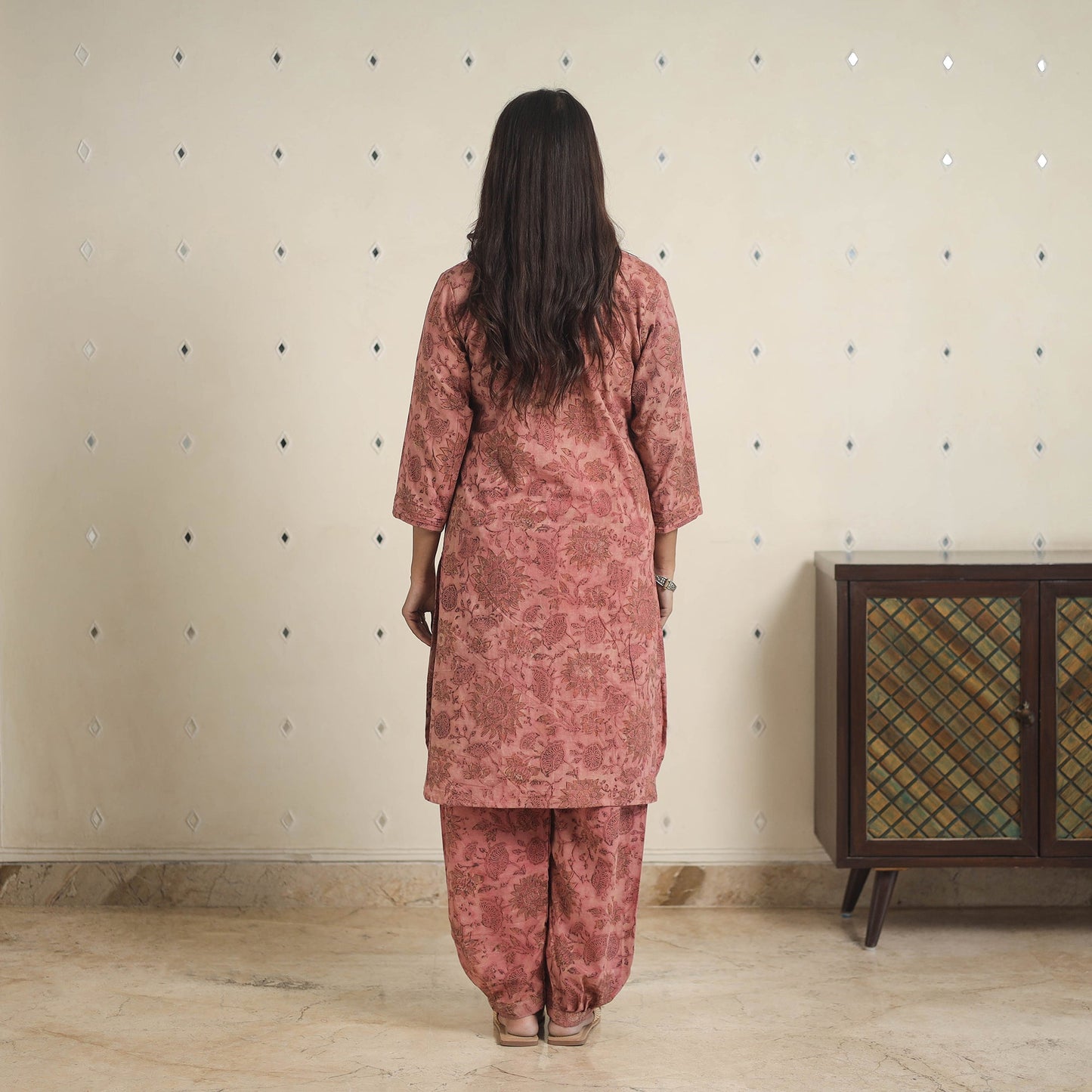 Pink - natural dyed cotton bagru dabu co-ord set 02