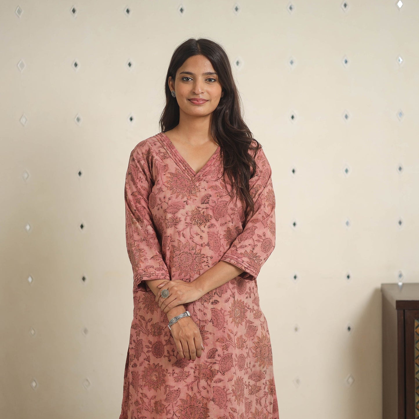 Pink - natural dyed cotton bagru dabu co-ord set 02