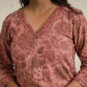 Pink - natural dyed cotton bagru dabu co-ord set 02