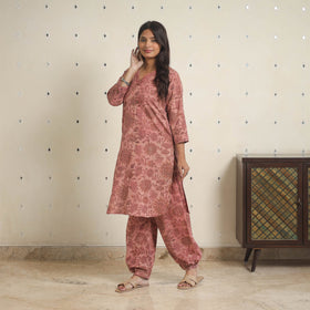 Pink - natural dyed cotton bagru dabu co-ord set 02