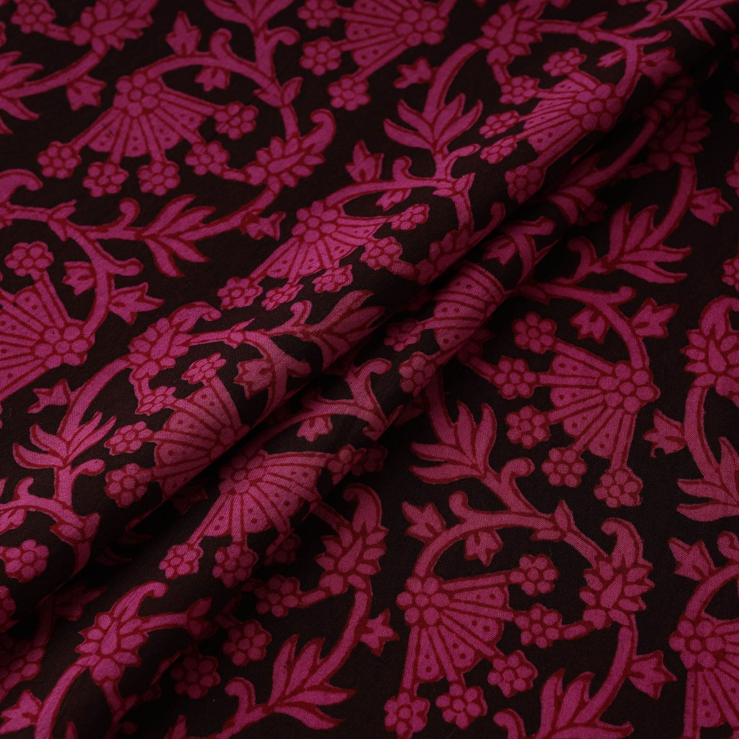 Natural dyed cotton hand bagh fabric 20 - handcrafted