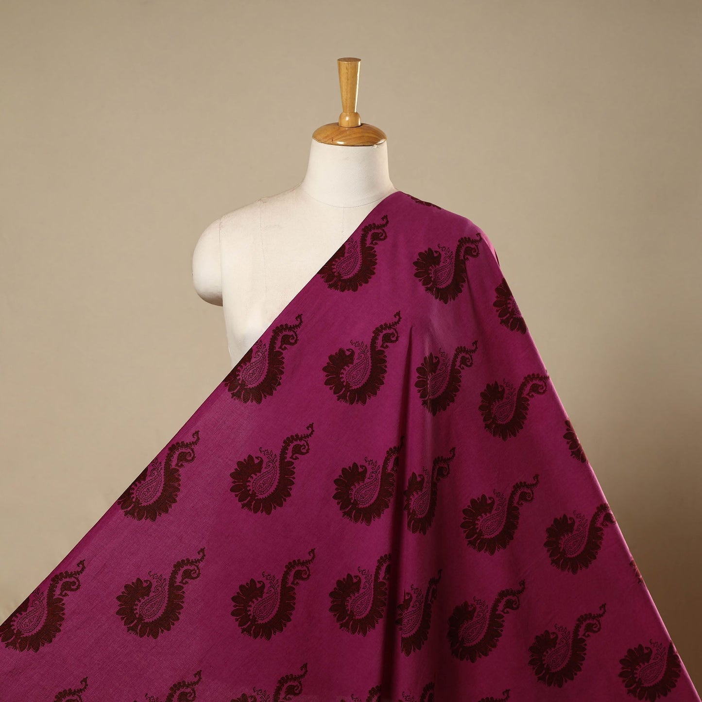 Natural dyed cotton hand bagh fabric 22 - handcrafted