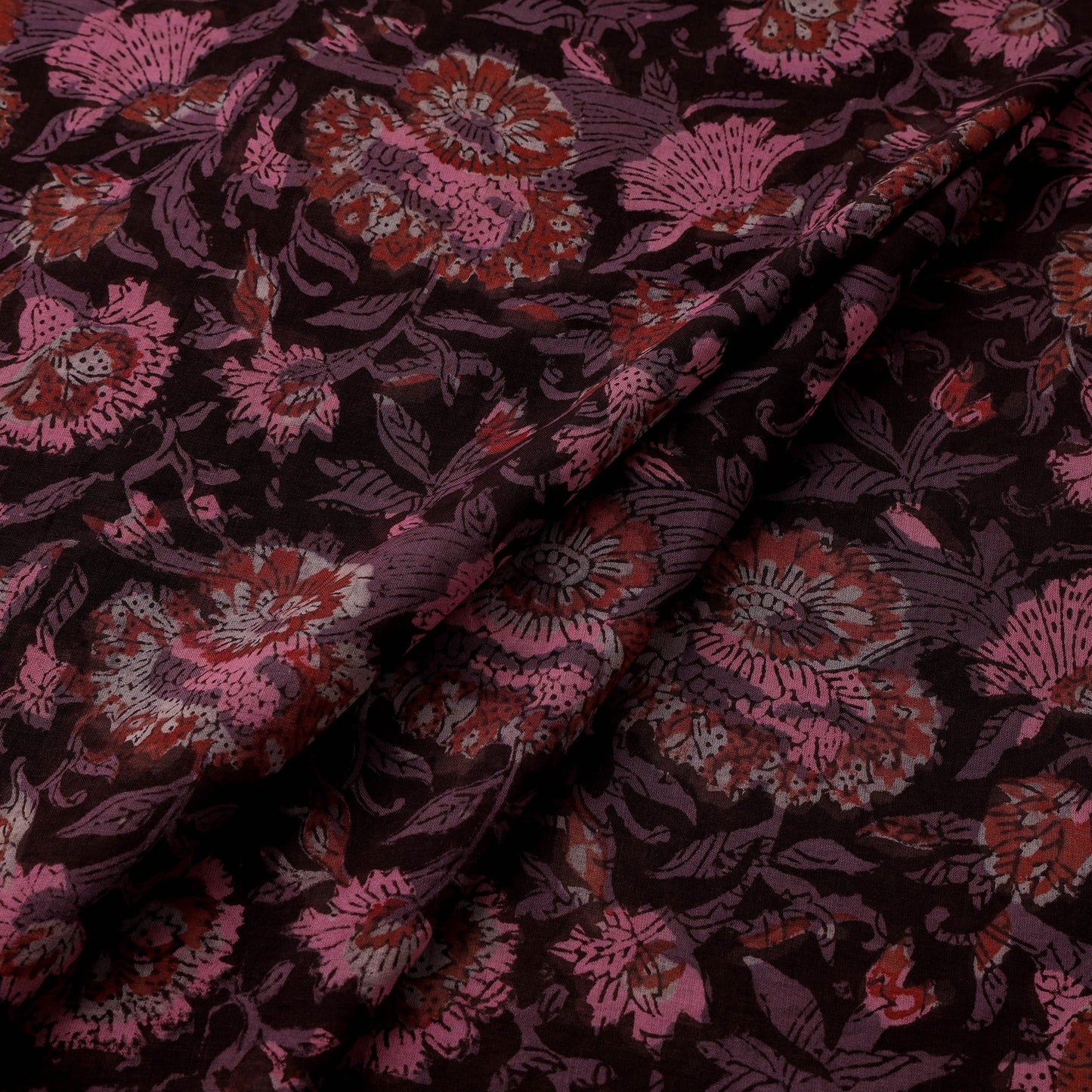 Natural dyed cotton hand jahota fabric 08 - handcrafted