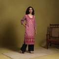 Pink - natural dyed cotton straight bagh kurta 10