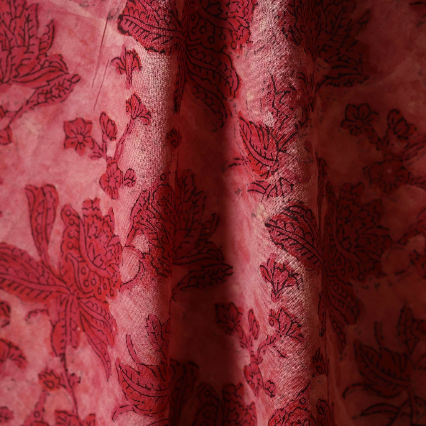 Natural dyed cotton vanaspati bagru fabric 10 - handcrafted