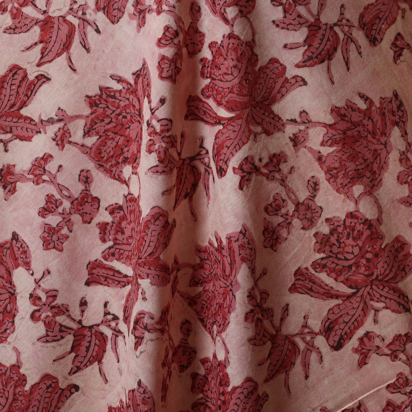 Pink - natural dyed cotton vanaspati bagru fabric 12