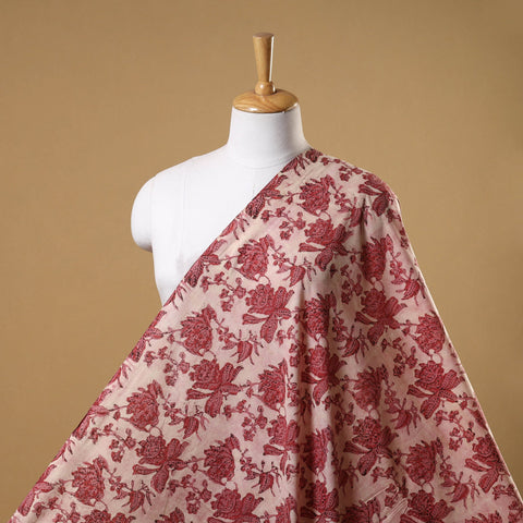 Pink - natural dyed cotton vanaspati bagru fabric 12