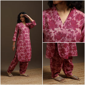 Pink - natural dyed cotton vanaspati bagru co-ord set 01