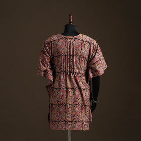 Natural dyed hand block kalamkari print cotton kaftan
