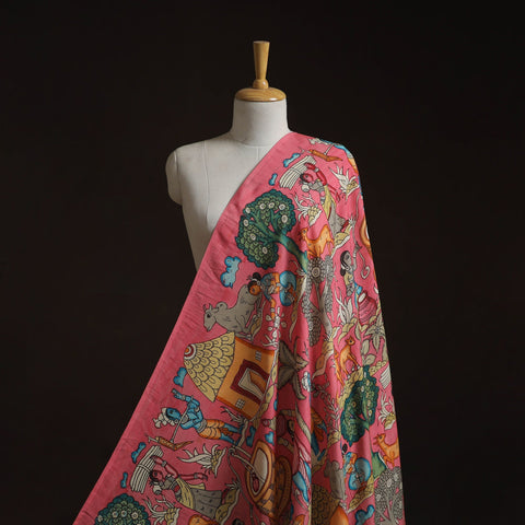 Natural dyed handloom chanderi silk handpainted