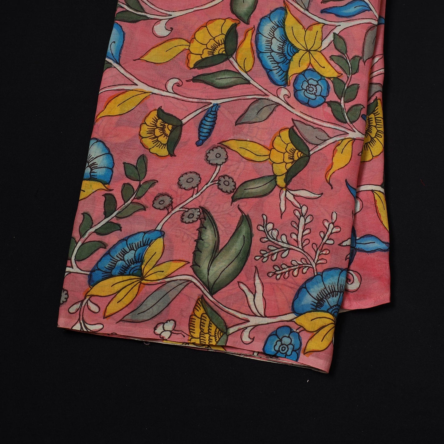 Natural dyed handloom chanderi silk handpainted