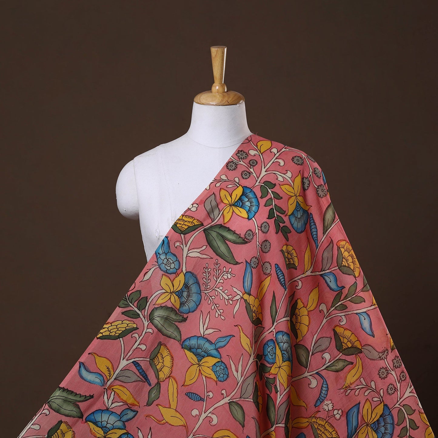 Natural dyed handloom chanderi silk handpainted