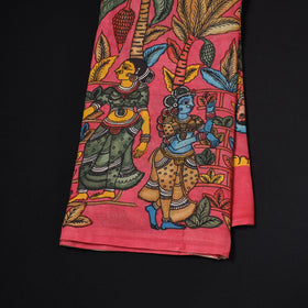 Natural dyed handloom chanderi silk handpainted