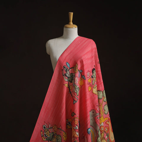 Natural dyed handloom chanderi silk handpainted