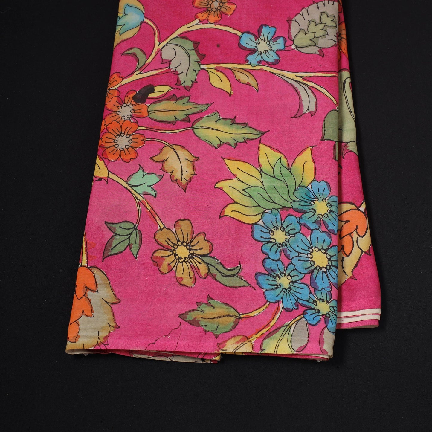 Natural dyed handloom chanderi silk handpainted