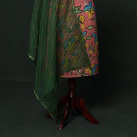 Natural dyed handloom chanderi silk handpainted