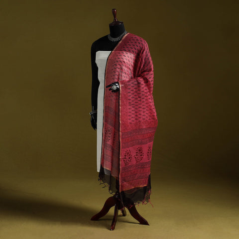Natural dyed kota doria cotton hand block bagh print
