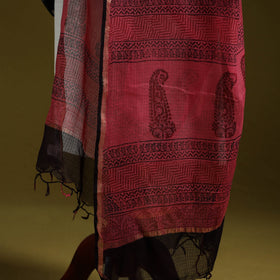 Natural dyed kota doria cotton hand block bagh print