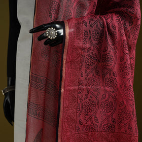 Natural dyed kota doria cotton hand block bagh print