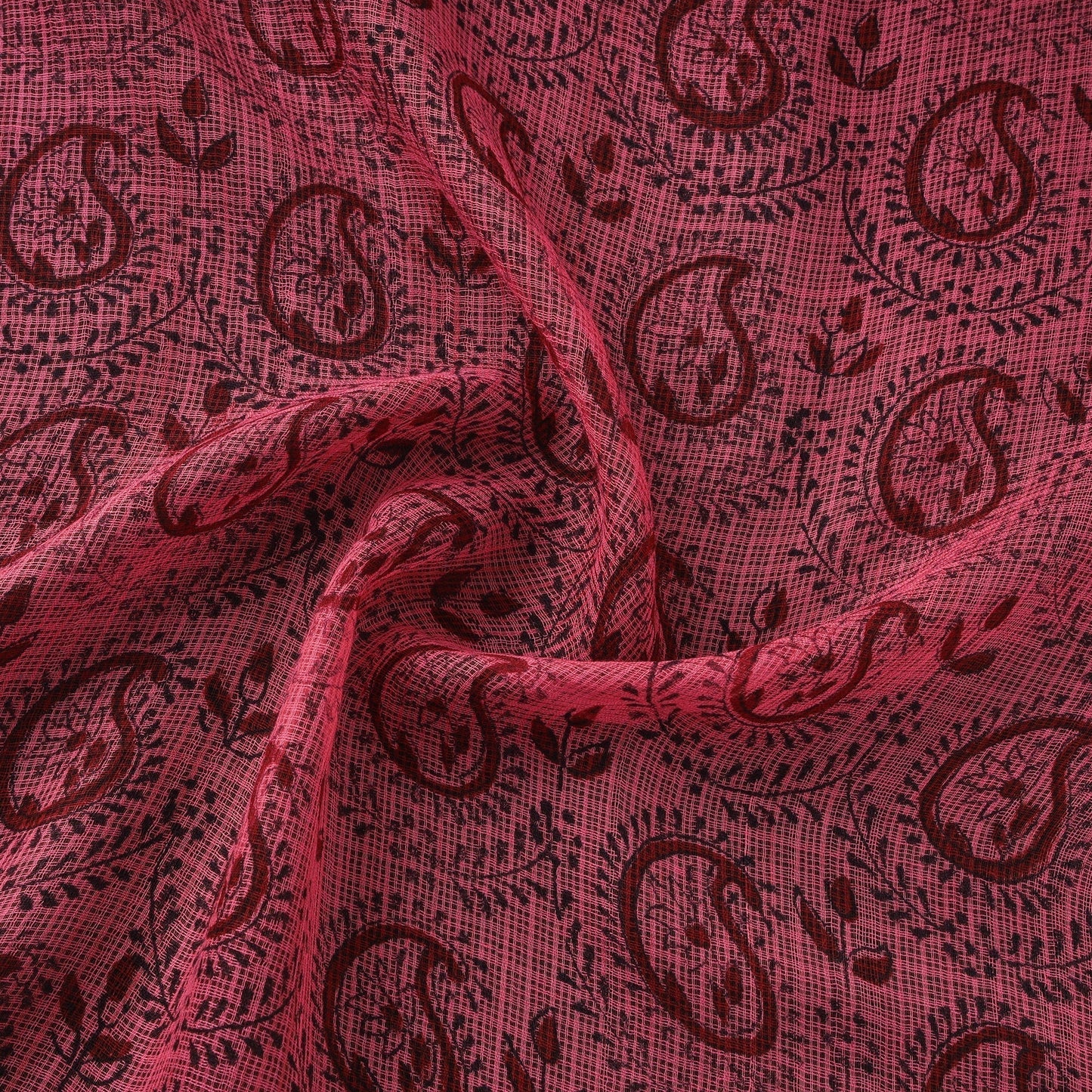 Natural dyed kota doria cotton hand bagh fabric 11