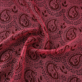 Natural dyed kota doria cotton hand bagh fabric 11
