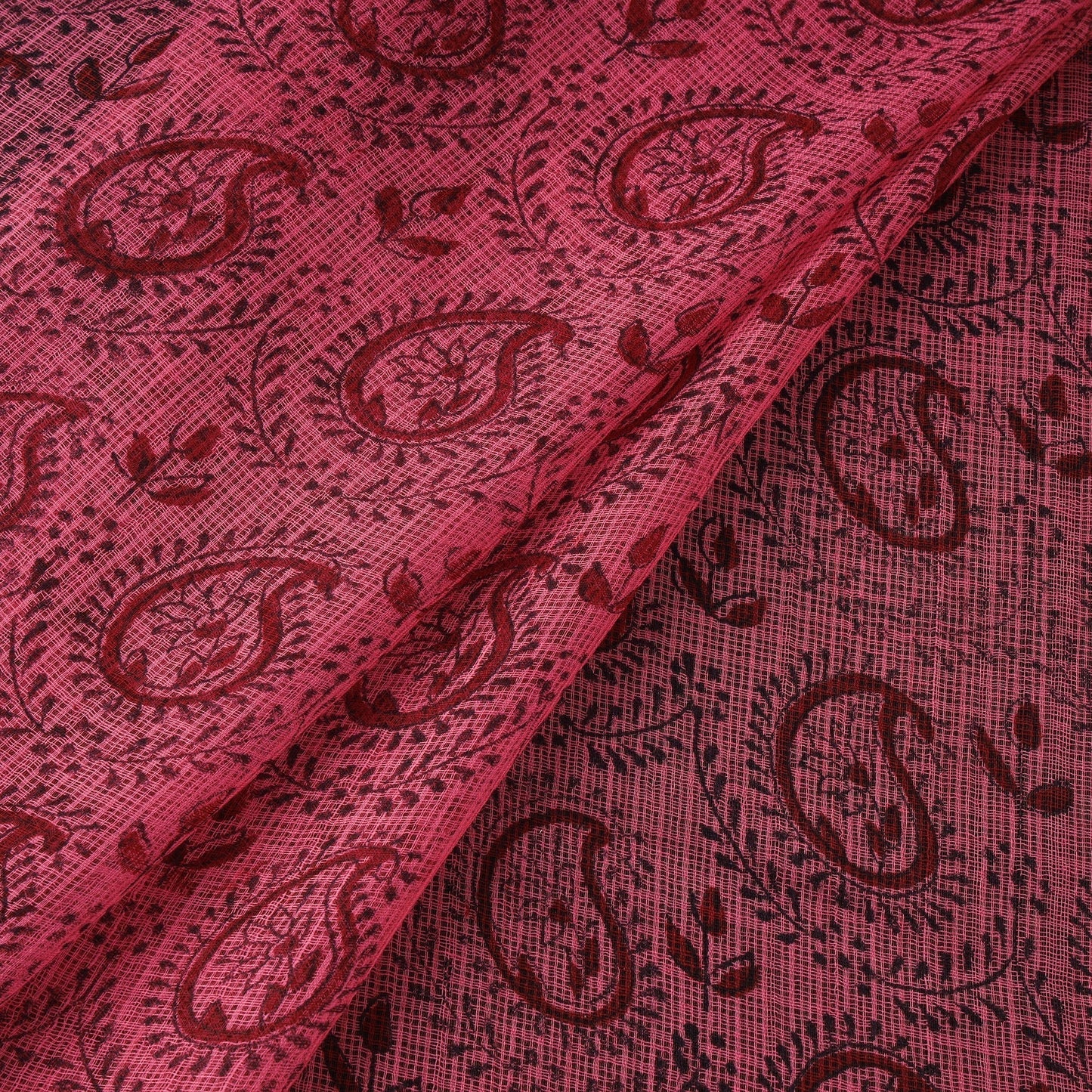 Natural dyed kota doria cotton hand bagh fabric 11