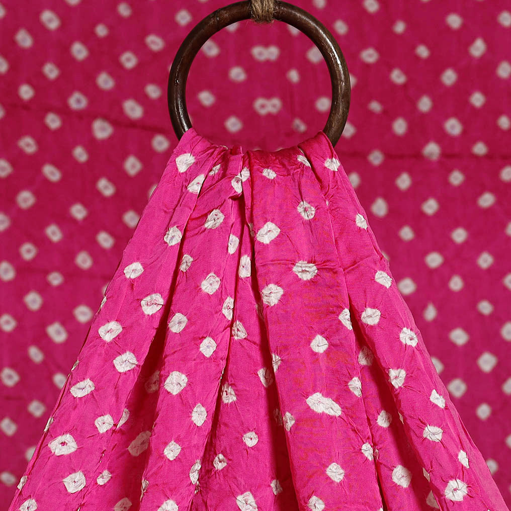 Pink - natural dyed kutch tie-dye modal silk bandhani