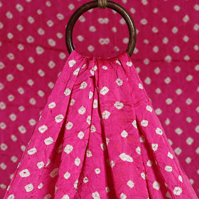 Pink - natural dyed kutch tie-dye modal silk bandhani