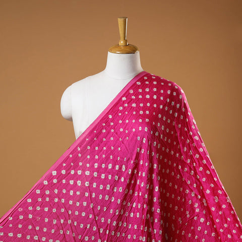 Pink - natural dyed kutch tie-dye modal silk bandhani