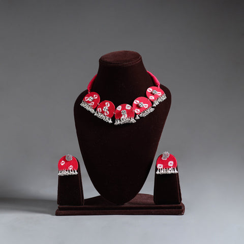 Buy Fabart German Silver Choker Necklace Set Online