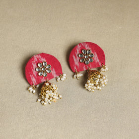  Pink Fabart Pearl & Stone Work Necklace Set