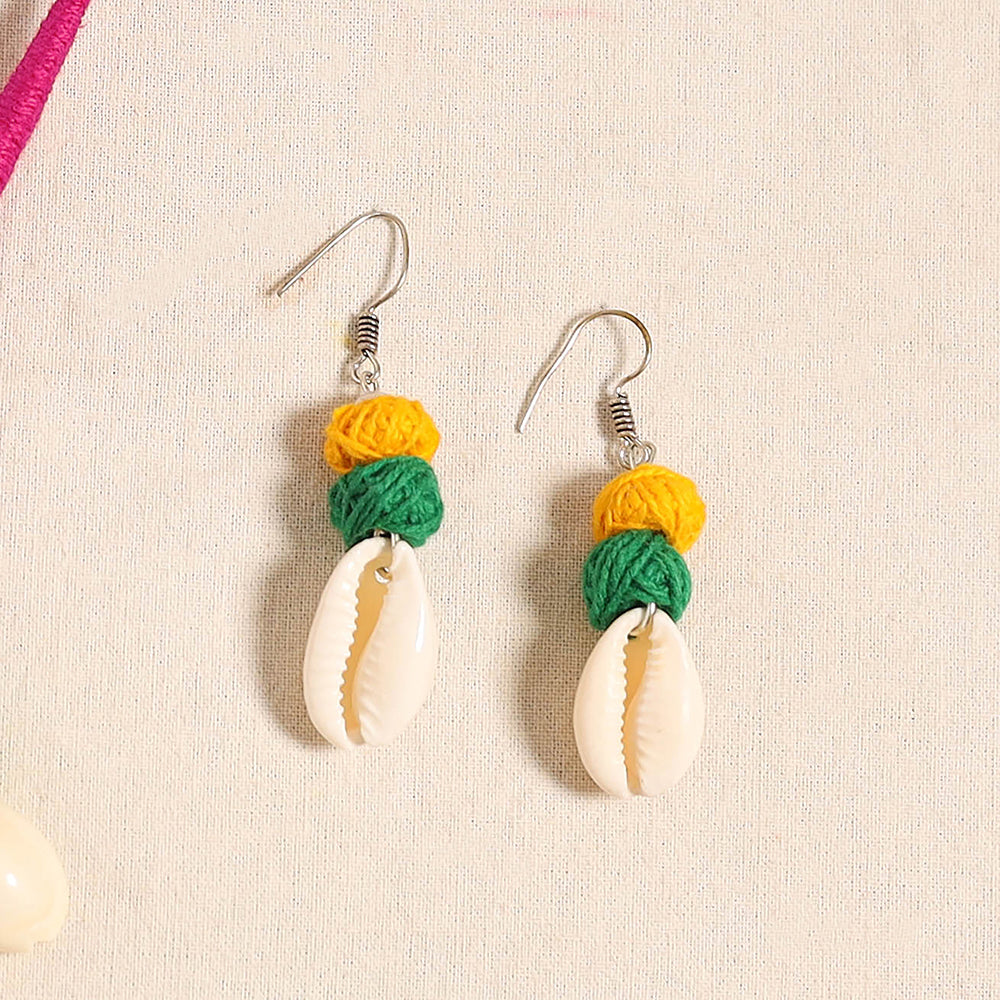 Pink - navratri special! German silver shell & thread beads