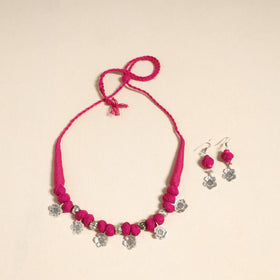Pink - navratri special! German silver thread beads