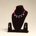 Navratri Special! Pink German Silver Thread Beads Necklace Set