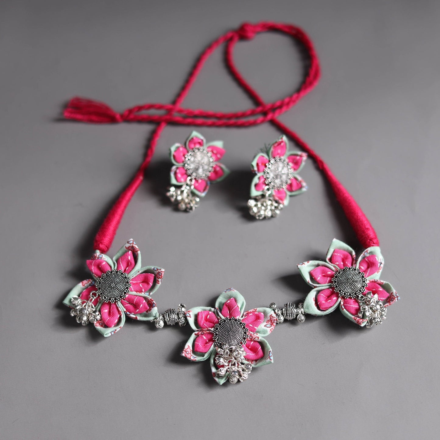 Pink - navratri special! Handcrafted gs fabart choker