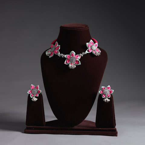 Pink - navratri special! Handcrafted gs fabart choker