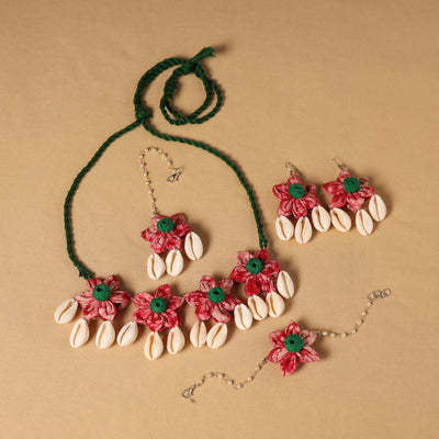 Handmade Fabart Floral Jewellery Set