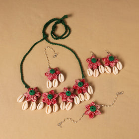 Handmade Fabart Floral Jewellery Set