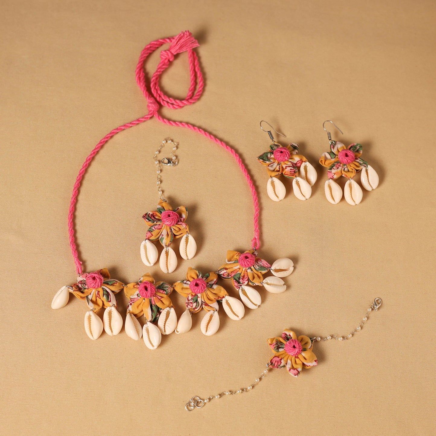 Handmade Fabart Floral Jewellery Set