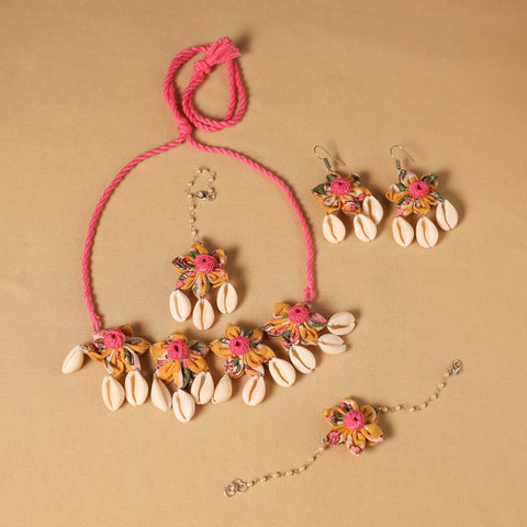 Handmade Fabart Floral Jewellery Set