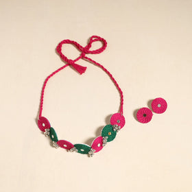 Pink - navratri special! Thread ghungroo & mirror work