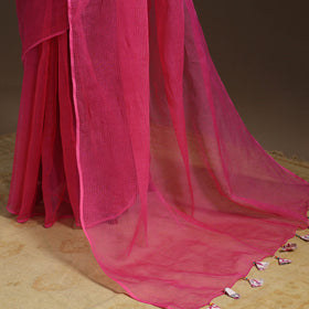 Pink Nazaakat Kota Doria Cotton Saree with Blouse and Jewellery