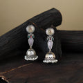 White Noor-e-Jhumka Classic German Silver Earrings