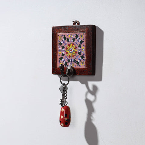  Original Blue Pottery Ceramic Tile Wall Hook Hanger (1 Peg) 